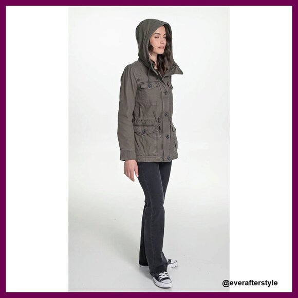 Lightweight Cotton Field Jacket Classic Military Style Adjustable Fit Chic - Picture 6 of 6